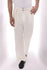 White Viscose Linen Wide Leg Trousers With Belt Detail