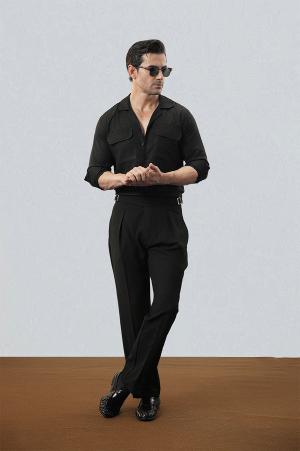 Sahara Black Lux Linen Shirt