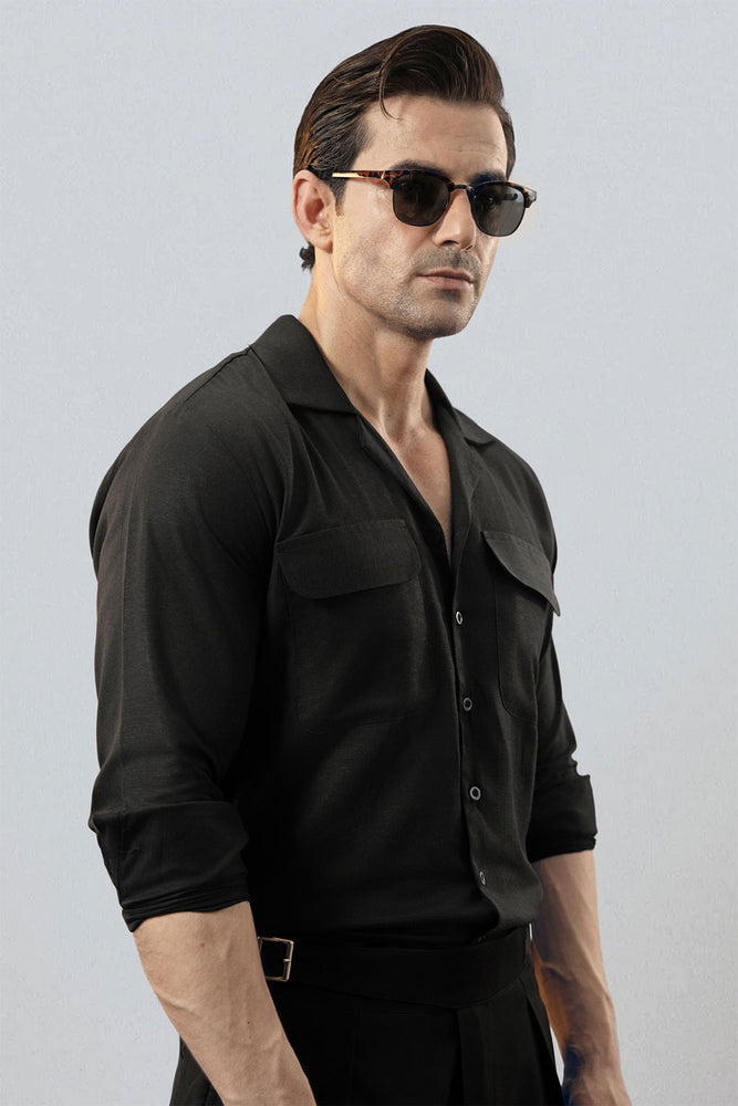 Sahara Black Lux Linen Shirt
