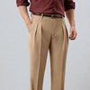 Camel Double Pleated Premium Viscose Trousers
