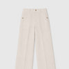 Beige Ashby Viscose Linen Wide-Leg Trousers