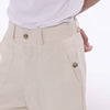 Beige Ashby Viscose Linen Wide-Leg Trousers