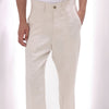 Beige Ashby Viscose Linen Wide-Leg Trousers