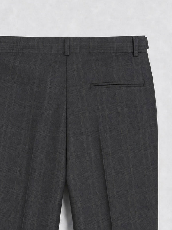 Charcoal Prince of Wales Check Suit Premium Trousers