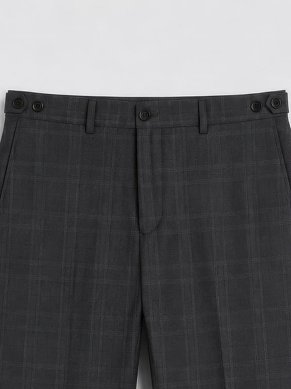 Charcoal Prince of Wales Check Suit Premium Trousers