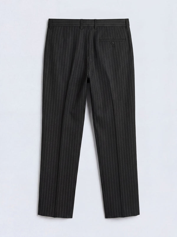 Black Hand Tailored Premium Pinstripe Trousers