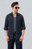 Navy Linen Modern Safari Shirt
