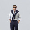 Premium Navy Viscose Classic Buckle Gurkha Pants