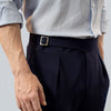 Premium Navy Viscose Classic Buckle Gurkha Pants