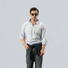 Relaxed Fit Light blue Linen Polo Shirt