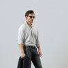 Relaxed Fit Light blue Linen Polo Shirt