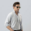 Relaxed Fit Light blue Linen Polo Shirt