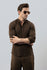 Brown Linen Half Placket Henley Shirt