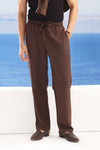 Premium Viscose Linen Brown Trousers