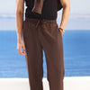 Premium Viscose Linen Brown Trousers