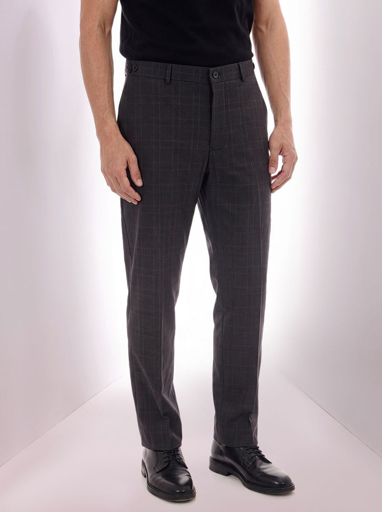 Charcoal Prince of Wales Check Suit Premium Trousers