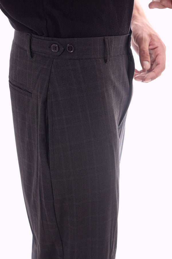 Charcoal Prince of Wales Check Suit Premium Trousers