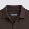 Brown Plisse Johnny Collar Polo