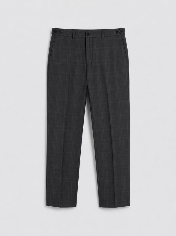 Charcoal Prince of Wales Check Suit Premium Trousers