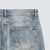 Blue Ripped Flare Fit Jeans