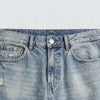 Blue Ripped Flare Fit Jeans