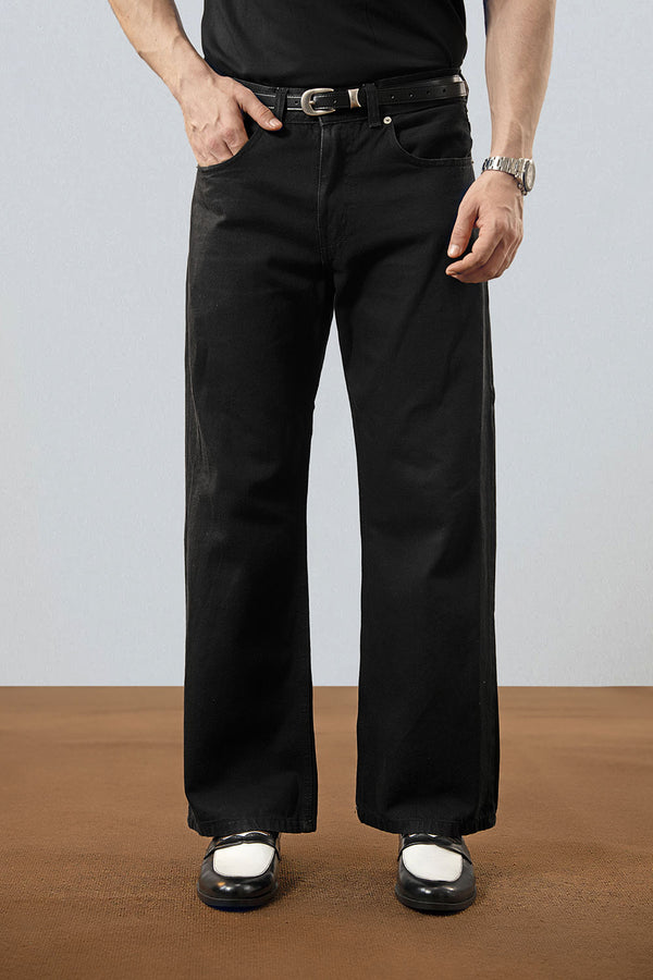 Black Relaxed Bootcut Jeans