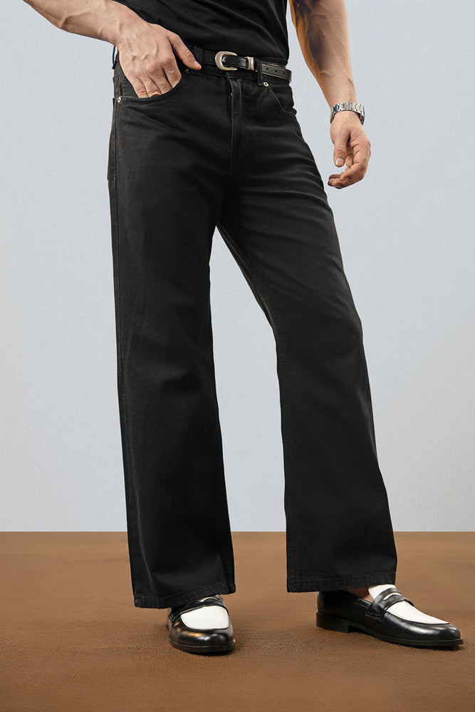 Black Relaxed Bootcut Jeans