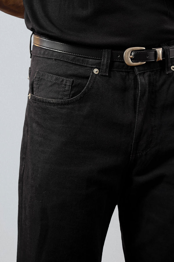 Black Relaxed Bootcut Jeans