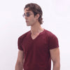 Maroon Bordeaux V-Neck T-shirt