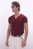 Maroon Bordeaux V-Neck T-shirt