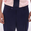 Navy Hand Tailored Premium Pinstripe Trousers