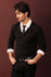 Black Ribbed Snap-Button Henley