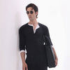 Black Hand Tailored Premium Pinstripe Trousers