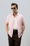 Pink Linen Half Sleeves Shirt