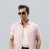 Pink Linen Half Sleeves Shirt