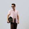 Pink Linen Half Sleeves Shirt