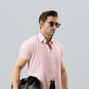 Pink Linen Half Sleeves Shirt
