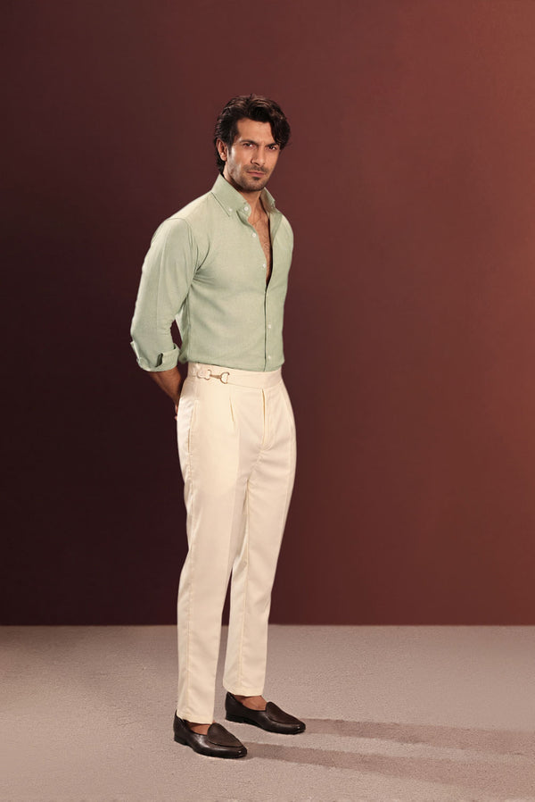 Pistachio Chambray Oxford Shirt