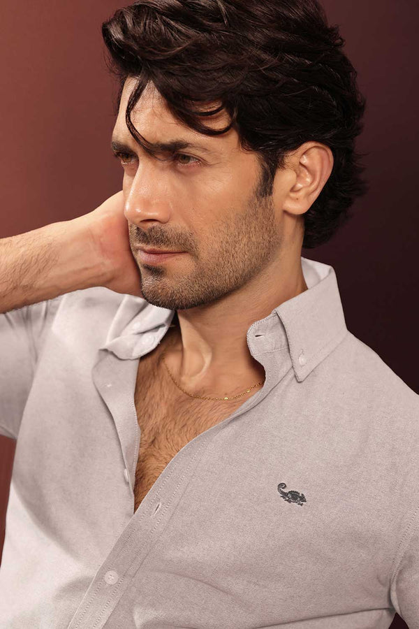 Silver Stone Chambray Oxford Shirt