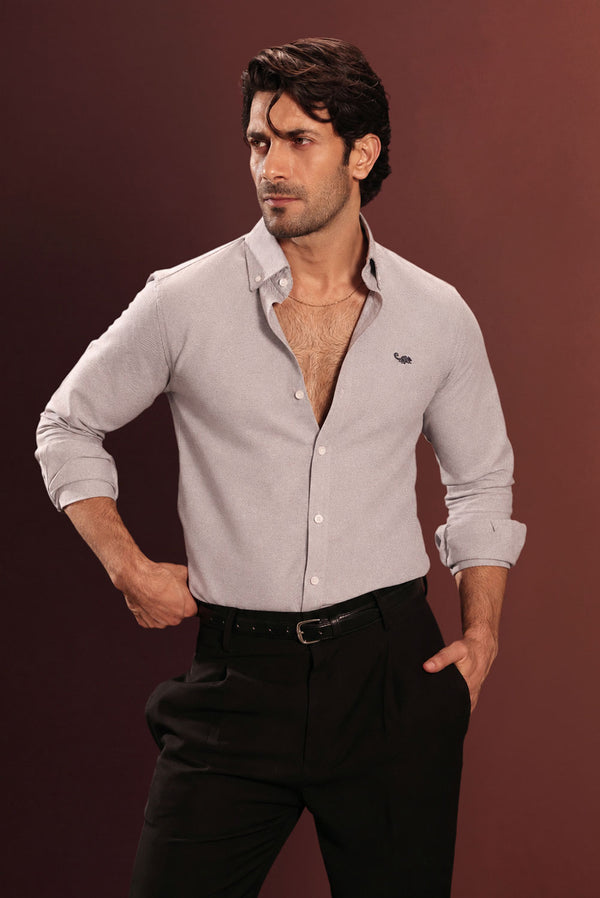 Silver Stone Chambray Oxford Shirt
