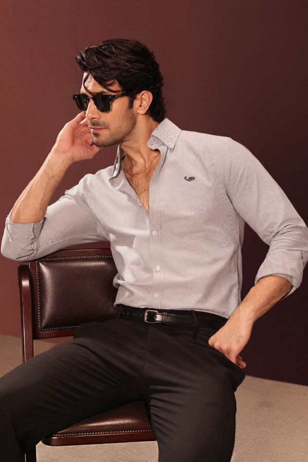 Silver Stone Chambray Oxford Shirt