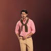 Coral Rose Chambray Oxford Shirt