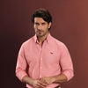 Coral Rose Chambray Oxford Shirt