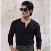 Black Five Button Henley