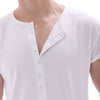 White Muscle Fit Six Button Henley Tshirt