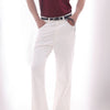 White Soft Cotton Bootcut Trousers