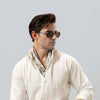 White Relaxed Linen Shirt With Cutaway Collar