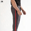 Charcoal With Red and Black Striped Pants