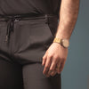 Black Single Pleated Drawstring trouser