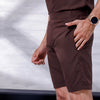 Brown Short Sleeve Collar Wrap Front Shirt and Shorts Twin Set